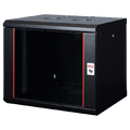 Lande Proline 9U Black W600xD450xH505 | Glass door | 100 kg