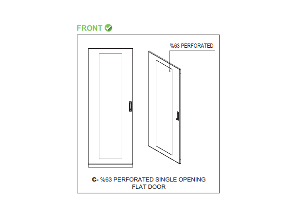 Lande Serverskap Svart 42U B800xD 800VCM DYNAmic | m/perf. dørblad foran/delt bak 