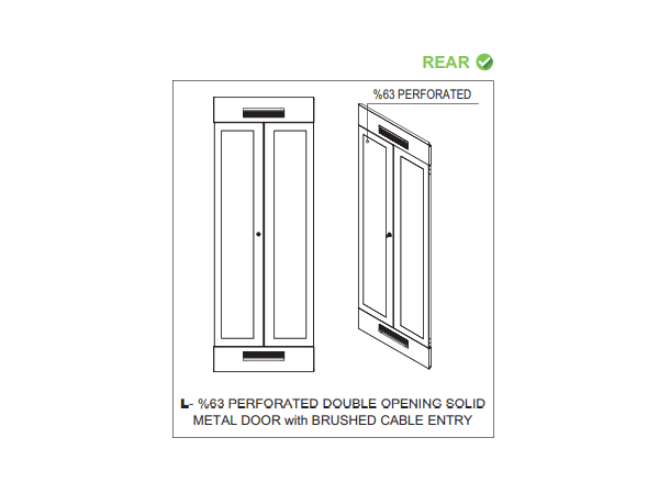 Lande Serverskap Svart 42U B800xD 800VCM DYNAmic | m/perf. dørblad foran/delt bak 