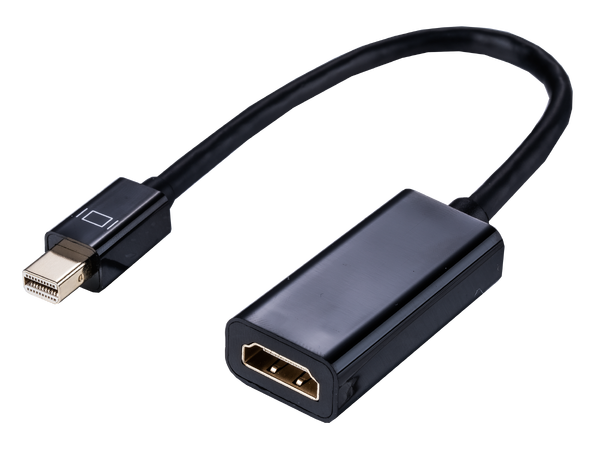 LinkIT Mini Displayport - HDMI, svart DP 1.1a, 1080P@24/30Hz 0,1m. kab, PC/MAC