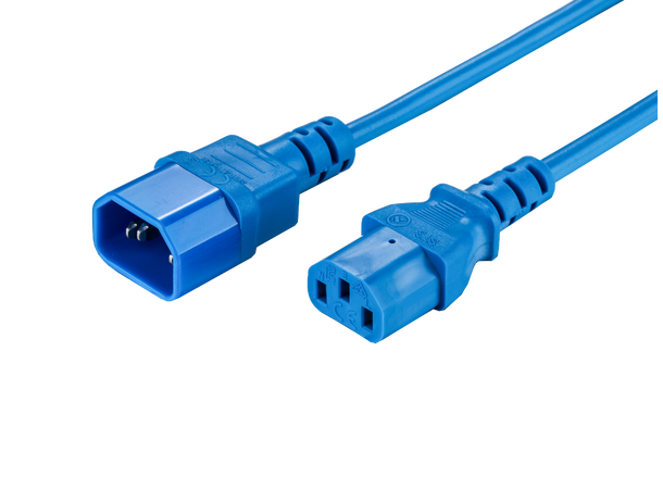 LinkIT strømkabel C13/C14 blå 0,5m PVC | 3 x 1,00 mm² | H05VV-F