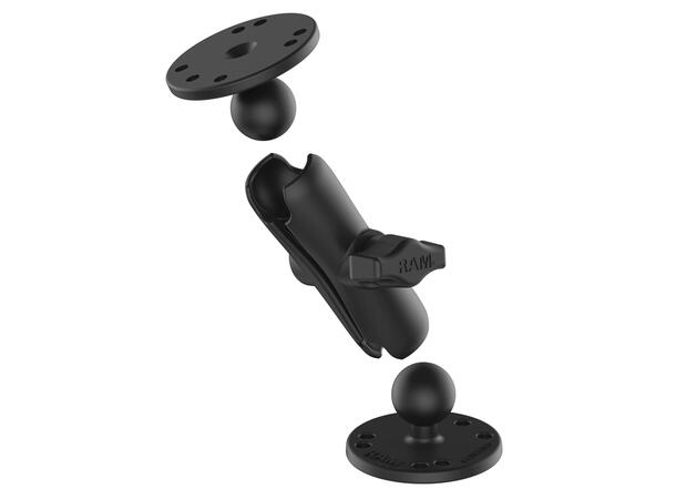 RAM Mount Universal Double Ball Mount Two round plates | L:12,7 cm 