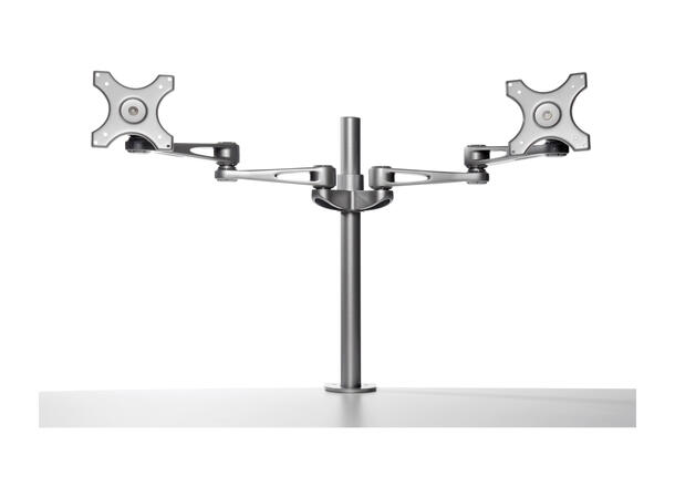 KENSON Monitor Arm Twin Pole 7260A Sølv | Enkel installasjon 