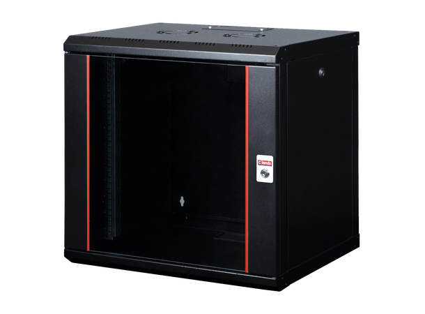 Lande Proline 12U W600xD600xH640 | Black | Glass door 