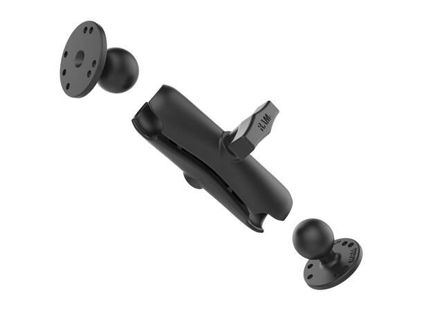 RAM Mount Double Ball Mount with Two Round Plates |  L: 18,7cm 