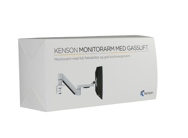 KENSON Monitor arm med gasslift Sølv