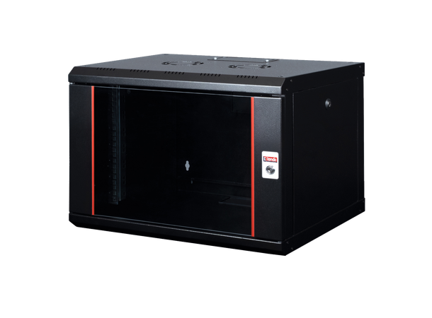 Lande Proline 7U Black W600xD600xH418 | Glass door | 100 kg 