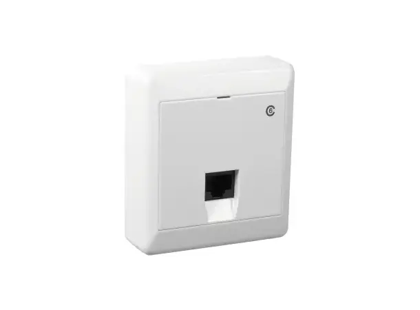 ELKO RS Veggboks Enkel UTP Cat.6 Modulæruttak 1xRJ45 LSA Polarhvit 