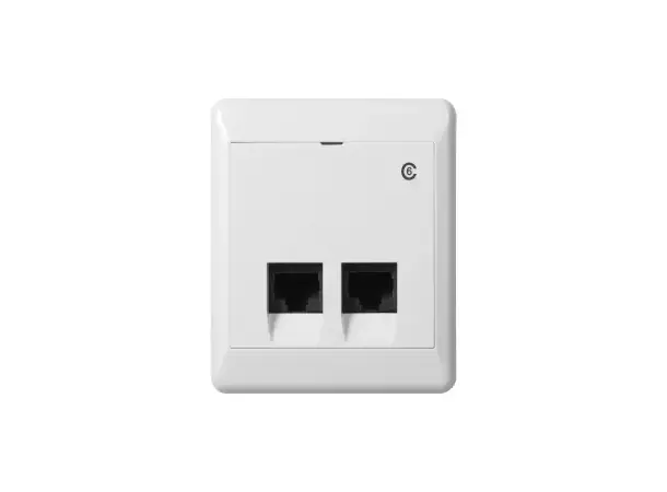 ELKO RS Veggboks Dobbel UTP Cat.6 Modulæruttak 2xRJ45 LSA Polarhvit 