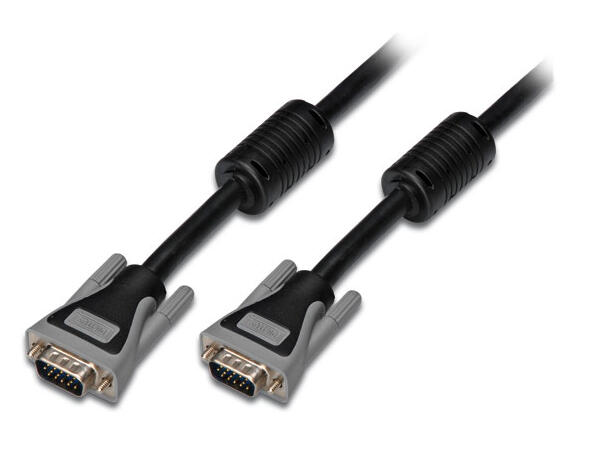 LinkIT SVGA/XGA kabel M/M, svart, 30 m Uten pinne 9, Ferritkjerne i begge ender