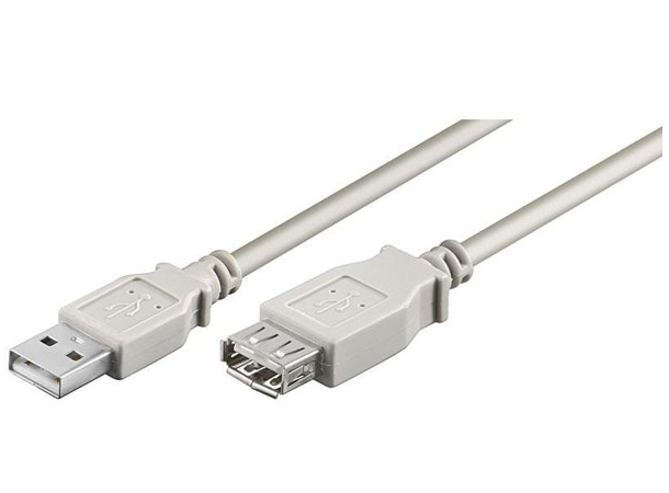 LinkIT USB 2.0 A-A, M/F, 0,5 m. skjøt A han til A hun. Grå farge 