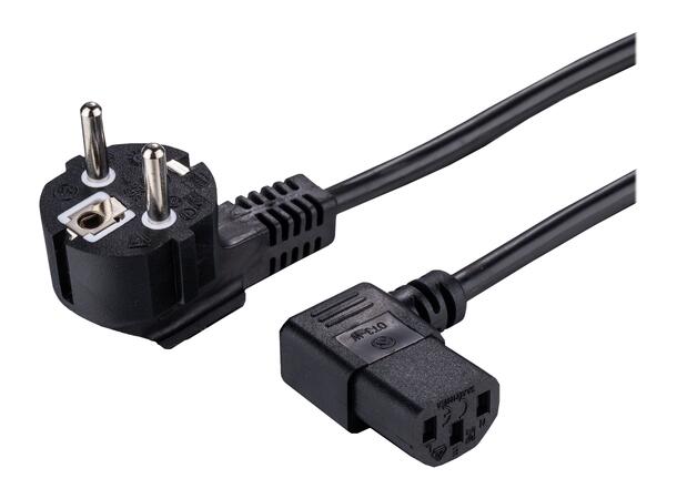 LinkIT strømkabel CEE 7/7 - C13 svart 2m LSZH | Høyre Schuko -  C13 | 3x1,00mm² 